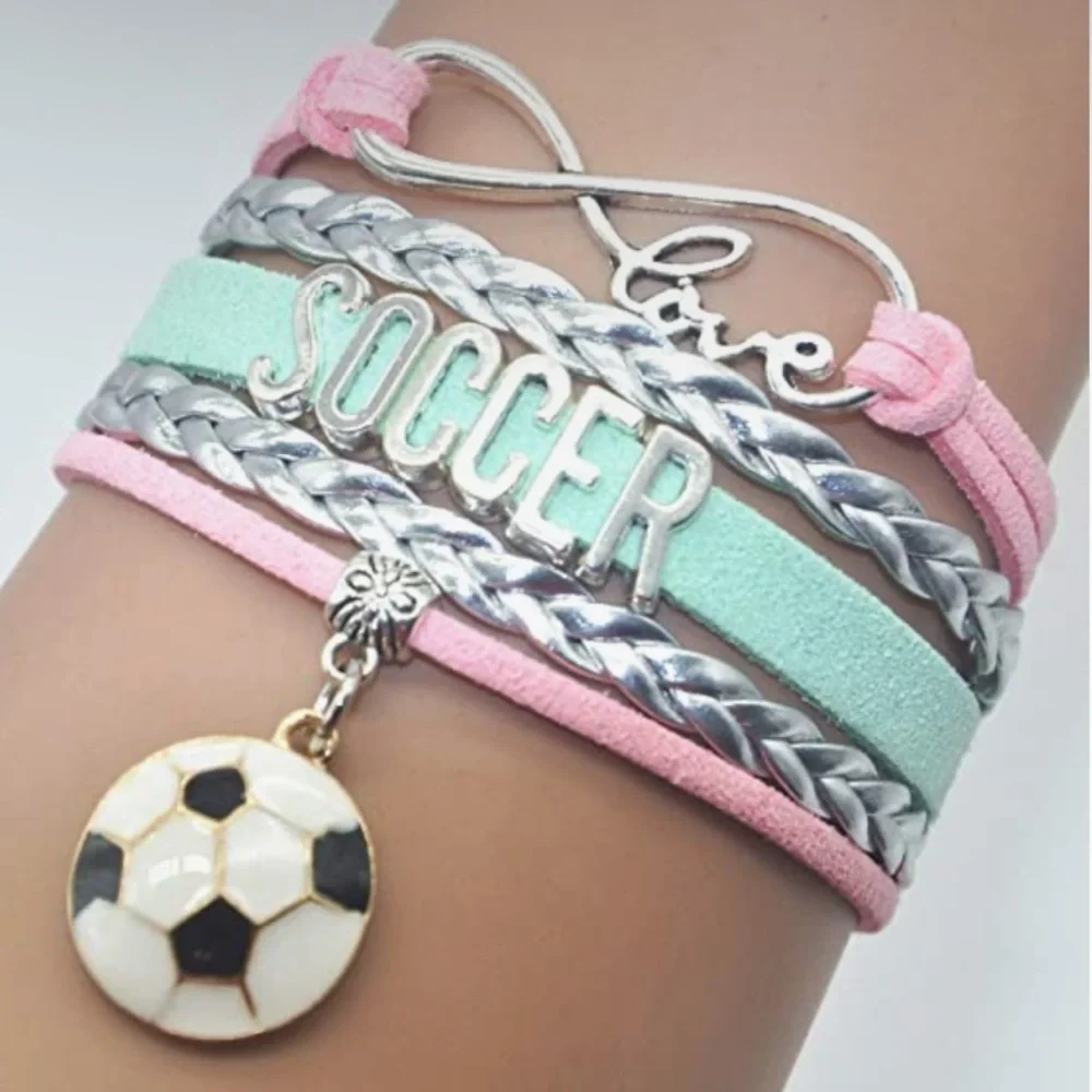 NWT Soccer Bracelet Jewelry - Infinity Love Cute Soccer Ball Charm Bracelet